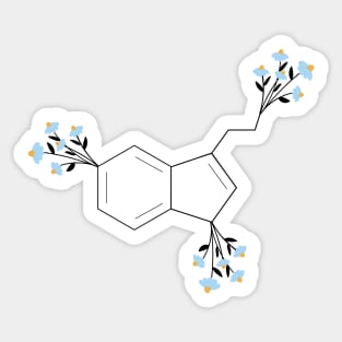 Blue - serotonin molecule chemistry organic florals Sticker